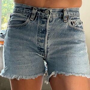 Vintage Levi’s button fly, cut off jeans